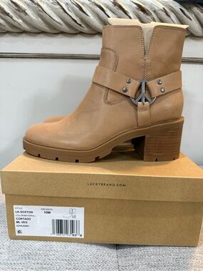 Lucky Brand Cortado Tan Vegan Leather Ankle Boot